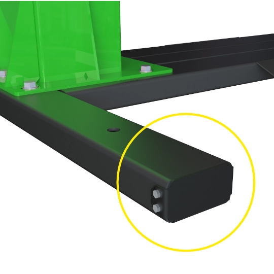 Acabamento especial nas bases — Elevador automotivo 4200
