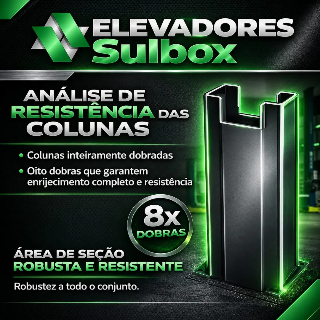 💪 Resistência que faz a diferença! Os Elevadores Sulbox são desenvolvidos pensando em robustez, segurança e durabilidade. 🔧🚗 🔩 Colunas in…